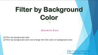 Quickly Filter Cells By The Background Color In Excel Profile