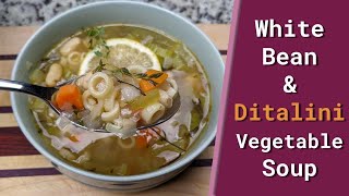 20 mins EASY One Pot White Beans and Pasta Soup Recipe #soup #vegetarian #recipe
