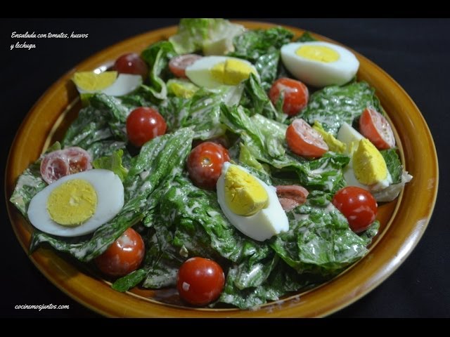 Ensalada con lechuga, huevos , tomates y aguacates - YouTube