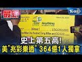 史上第五高! 美「兆彩樂透」 364億1人獨拿｜TVBS新聞 @TVBSNEWS01