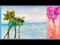 An Ocean Scene Painted in 2 Different Styles