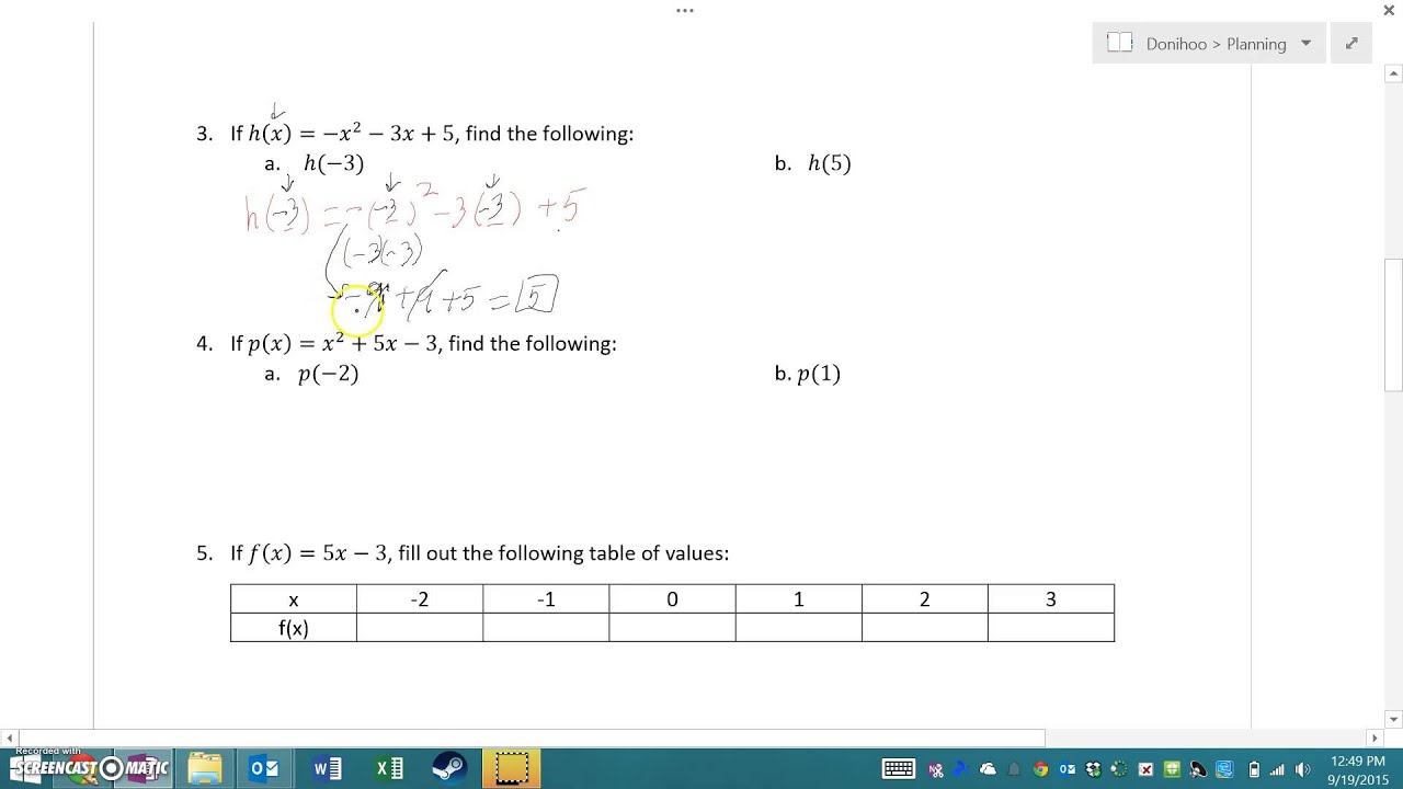 assignment in function