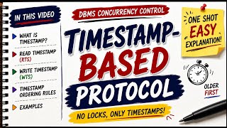 Timestamp-Based Protocol in DBMS | Read Timestamp (RTS), Write Timestamp (WTS) & Ordering Rules 