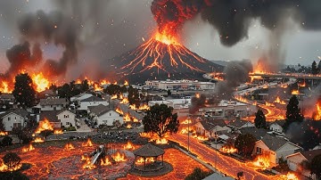 10 MINUTES OF TERROR: VOLCANO ERUPTION & TSUNAMI DEVOUR TOWN | Short Film 4K