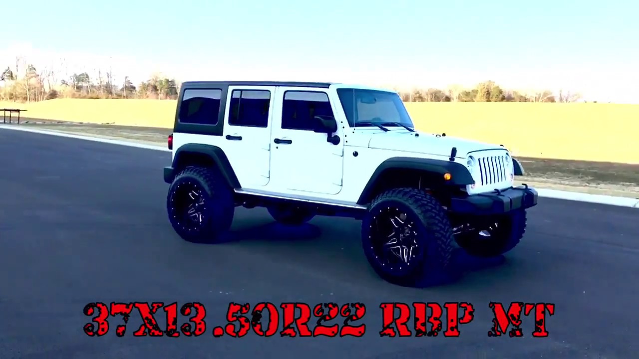 2018 Wrangler 22x14 Fuel wheels 37 inch tires Pro Comp  inch - YouTube