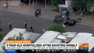 3-year-old hospitalized after shooting self in Mesa