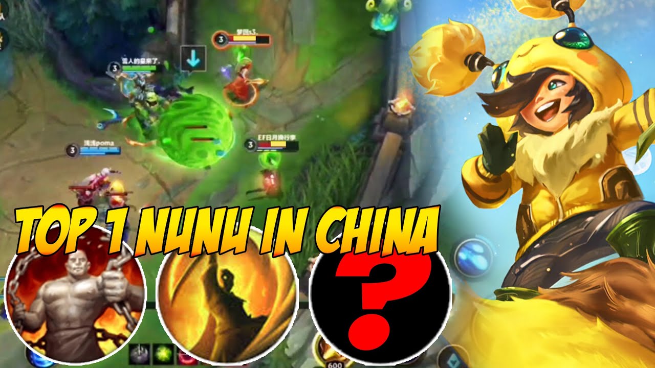 TOP 1 NUNU GAMEPLAY IN CHINA SERVER | NEW RUNES FOR NUNU (BROKEN CHAMP)