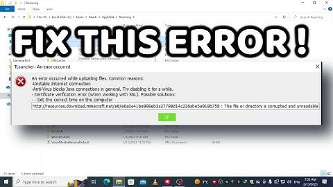 An error occurred while uploading files. Minecraft Tlauncher error fix 100%