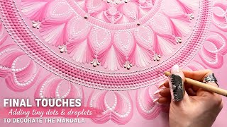 Adding tiny jewel-like droplets and delicate dots to this soft pink mandala💗