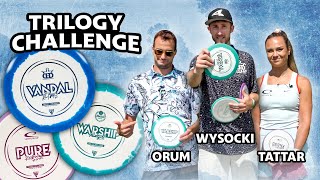 Three of the Worlds Best Disc Golfers Compete in a Trilogy Challenge! Ricky vs MattyO vs Kristin!