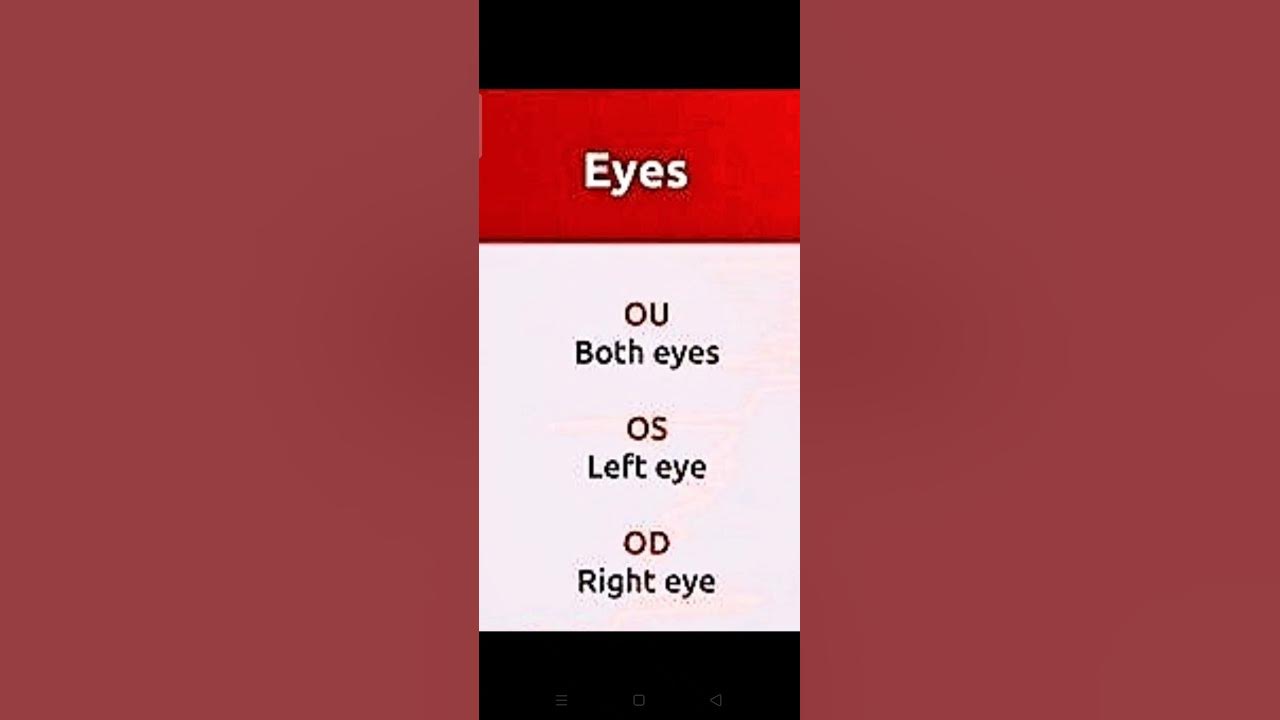 Od And Os And Ou Eye Meaning