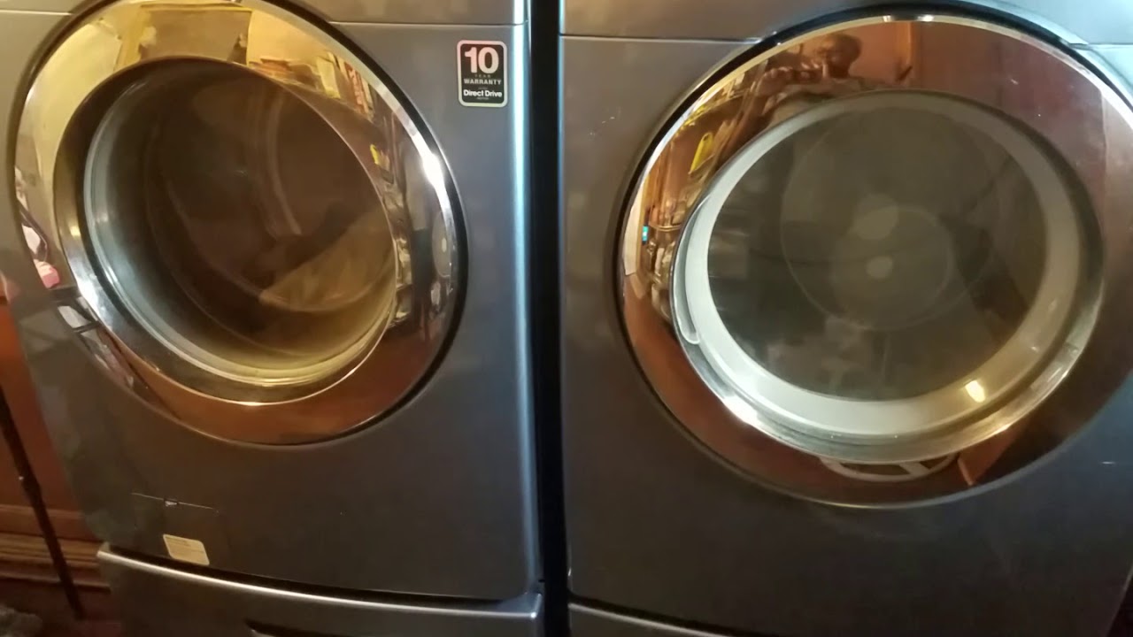 Front loading Blue washer and dryer washer works dryer doesn't dry