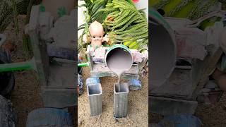 DIY mini Pilar construction project | mini tractor & concrete mixer machine | #youtubeshorts #shorts