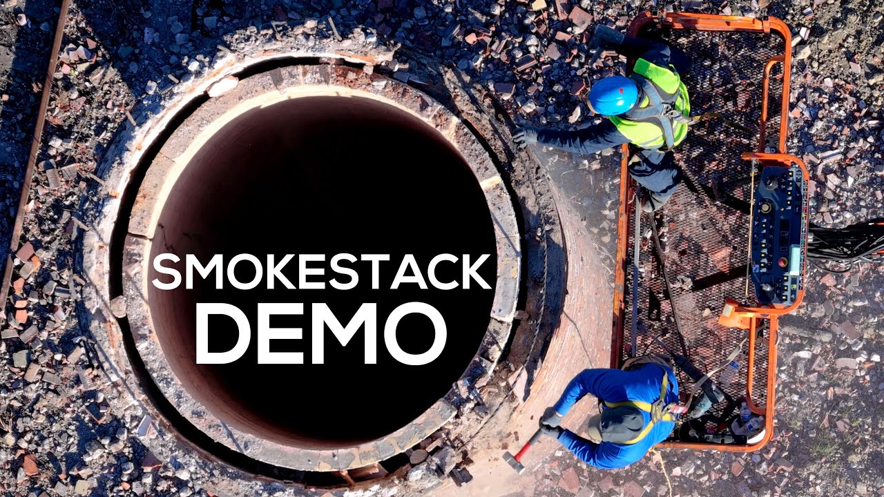 140-foot smokestack demolition in Washington, Pa