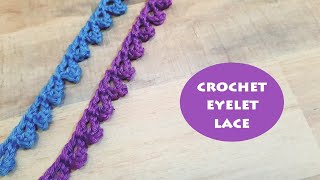 How to crochet an eyelet lace/cord? | Crochet With Samra