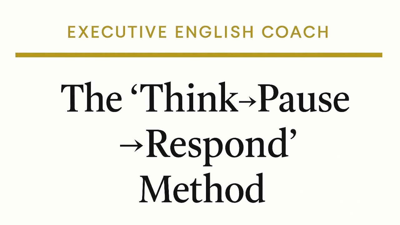 Think Balance Respond Model.pdf The “Think → Pause → Respond” Method | How to Give Clear, Professional ...