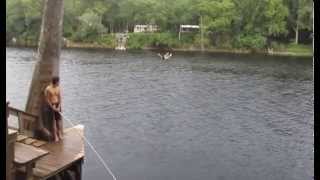 Rope Swing Double Backflip Fail