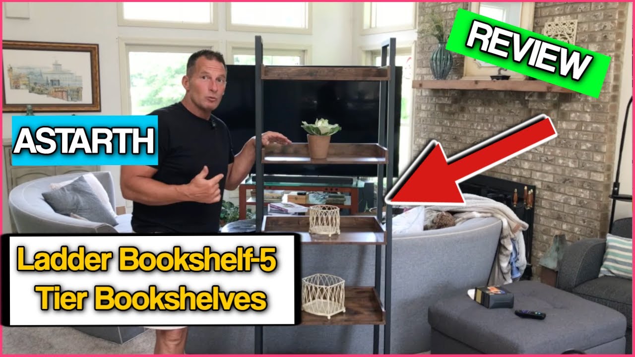 ASTARTH Ladder Bookshelf 5 Tier Bookshelves