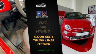 2023 NEW FIAT 500 HYBRID RED (Tailored Floor mats & Trunk liner  fitting video by Gumárny Zubří)