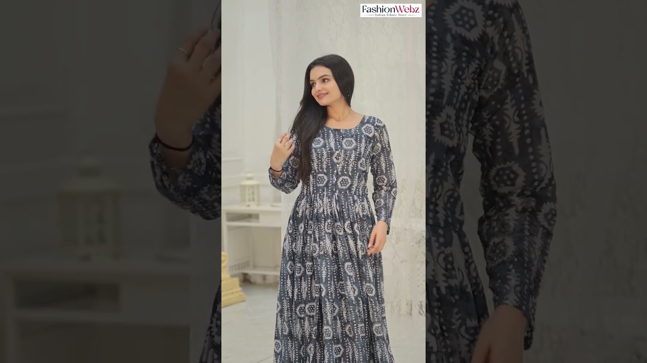 Georgette Trendy Gown with Digital Print Work in Multi Colour for Ceremonial