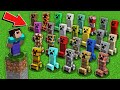 Minecraft NOOB vs PRO NOOB FOUND BIGGEST ARMY ALL BLOCKS CREEPERS IN VILLAGE Challenge 100% trolling