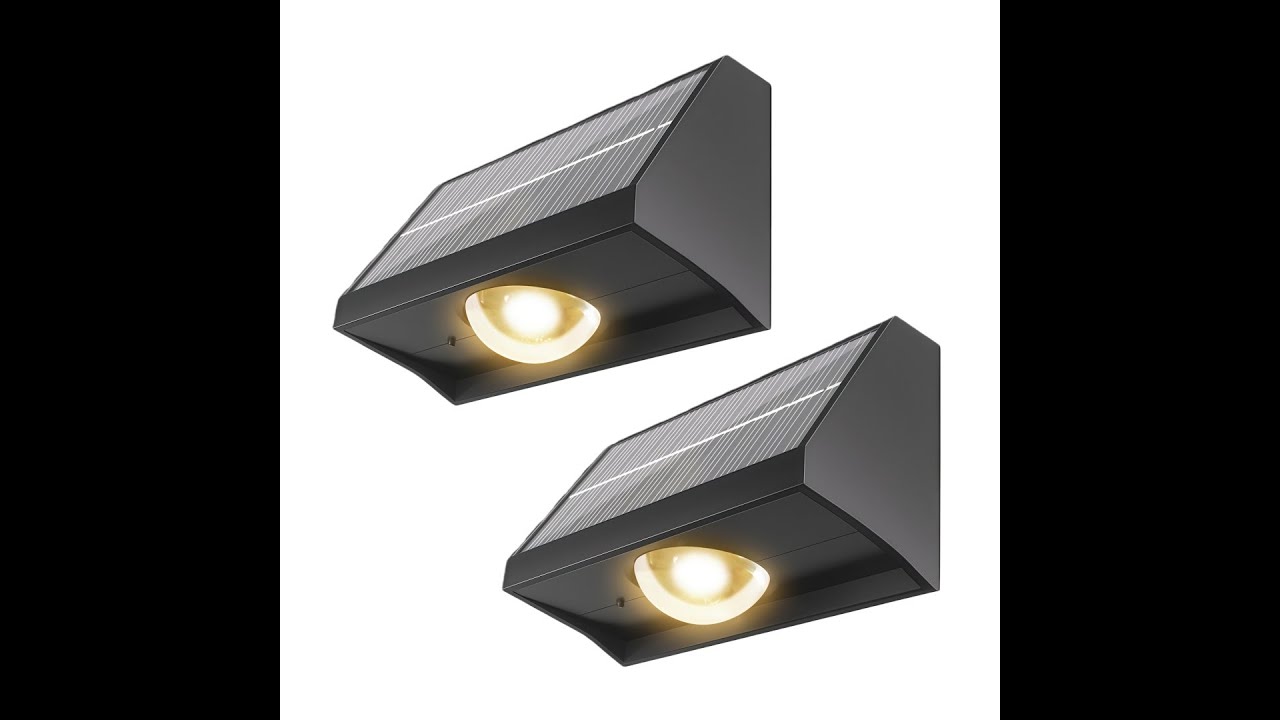 2 Pack Solar Fence Lights Outdoor Waterproof, LED Deck Wall Lights RGB