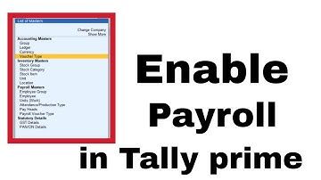 how to enable payroll in tally prime ||