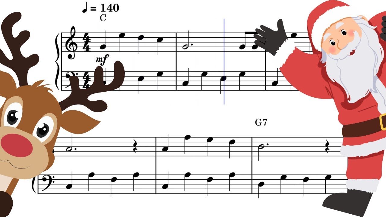 Jingle Bells | EASY Piano Sheet Music (Christmas Song)