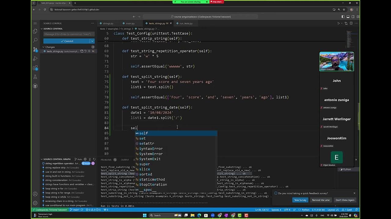100824 COSC 1336 Python string repetition operator and strip - YouTube
