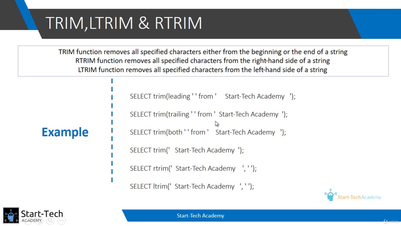 rtrim  New  4  TRIM, LTRIM, RTRIM