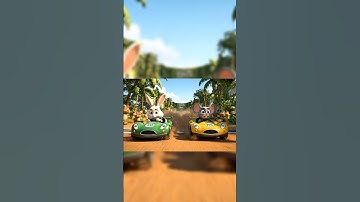 Rabbit vs Mouse Epic Car Race #epicrace | Funny Cartoon Animation on Roller Coaster Bridge