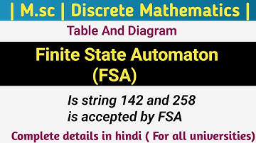 Finite state automation in Hindi | finite state automata diagram and table | FSA in MSc 
