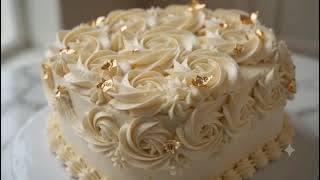 Elegant Buttercream Rosette Cake 🌹✨  Luxury Gold Leaf Designer Cake  Cake Waves Chidambaram