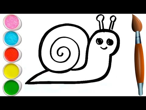 A Snail Drawing for beginners | Coloring & Painting | Toddlers drawing | Kids Drawing #art 