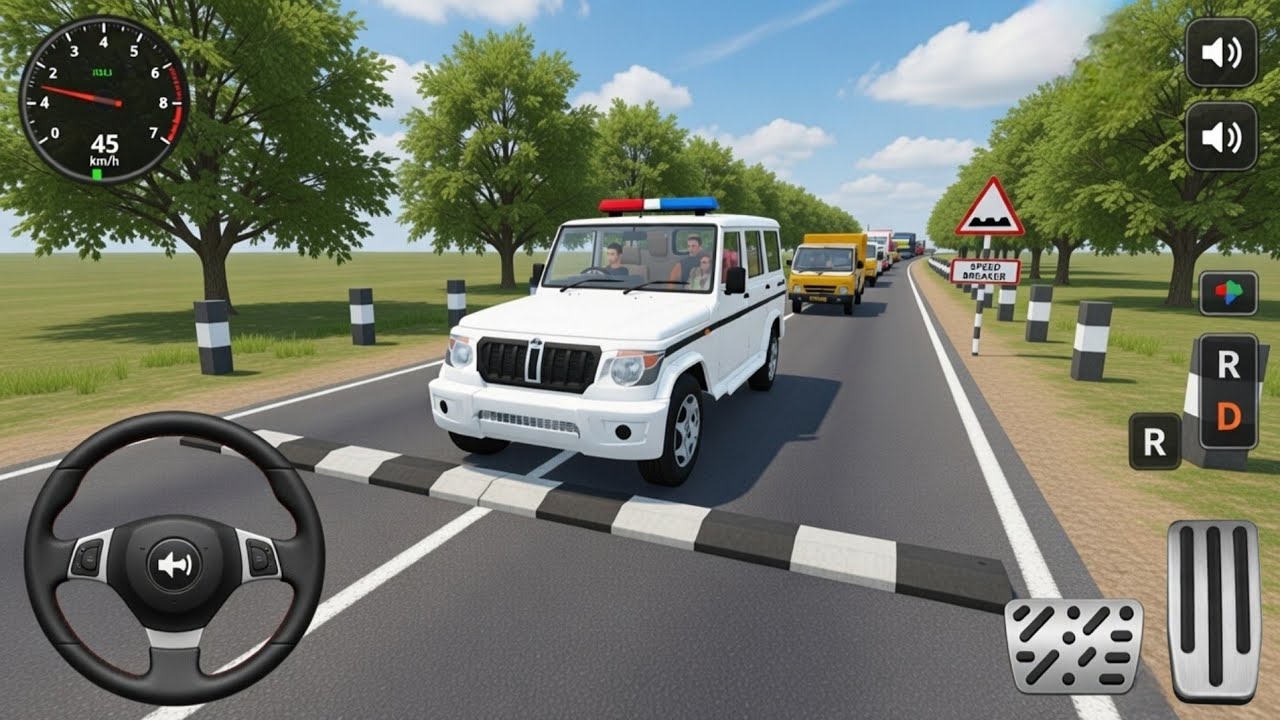 Mahindra Bolero Police Car 🚓 | Speed Breaker Map 😱 | Bus Simulator Indonesia | Indian Traffic Mod 