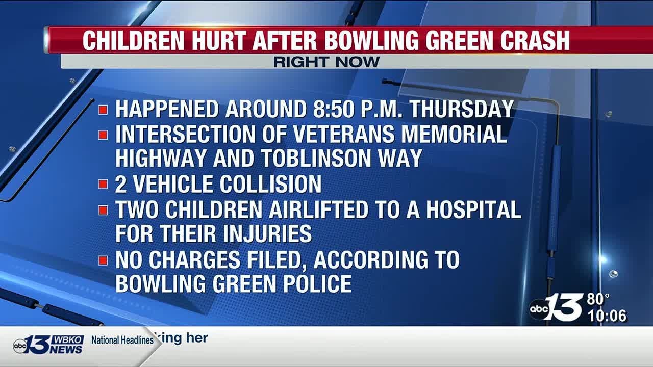 Two children airlifted to hospital after car crash in Bowling Green ...