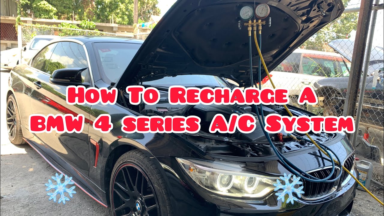 2015 BMW 4 Series High Side A/C Hose Replaced And Recharge With R134a ...
