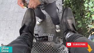 Download Lagu ASMR SHOE SHINE FIRE 😮🔥 Melt INK on my Shoes BEST ASMR #asmr #shoeshine MP3