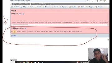 #1227 - Access denied; you need (at least one of) the SUPER, SET USER privilege for this operation