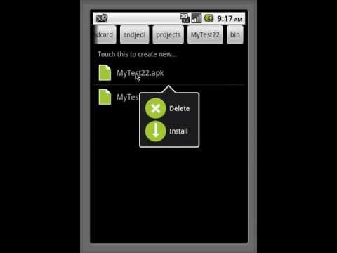 Anjedi: Creating an application for Android in the Android device