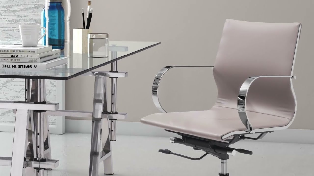 Glider Low Back Office Chair Taupe 100376 YouTube