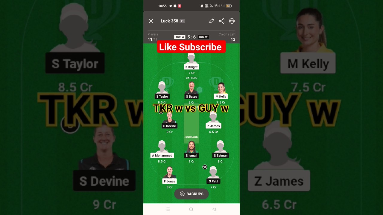 TKR w vs GUY w dream 11 prediction| TKR w vs GUY w dream 11 team| WCPL T20 2023