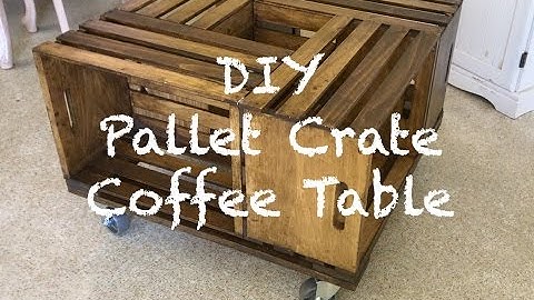 DIY Pallet Wood Crate Coffee Table w/ Metal Wheels
