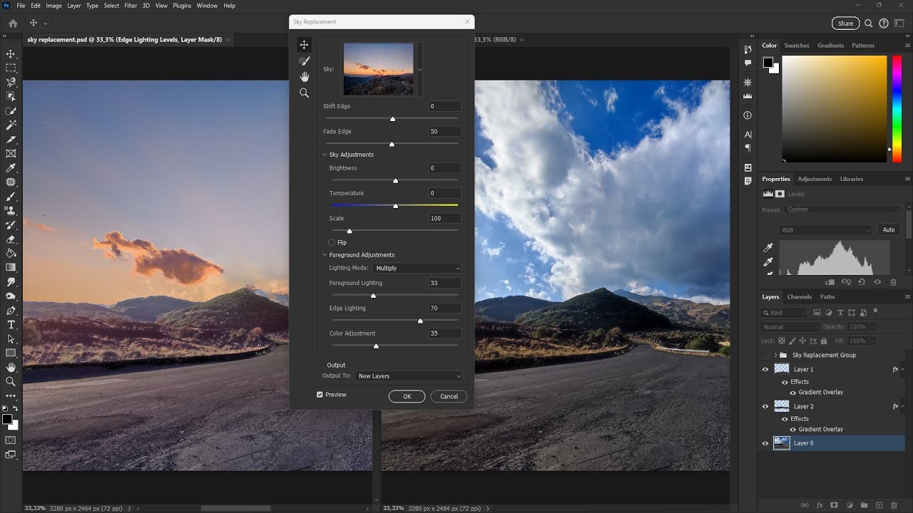 Videoguide - Replace Sky, Quick and Easy in Photoshop, Background Removal, Object Selection, Blend