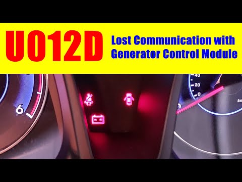 Hyundai Battery Light On U012D Lost Communication with Generator Control Module