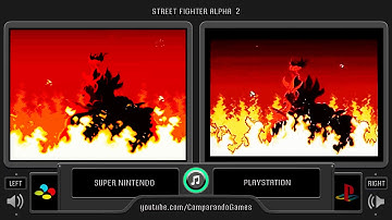 Street Fighter Alpha 2 (Snes vs Playstation) Side by Side Comparison