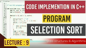 Selection Sort Program in C++ in Hindi/Urdu