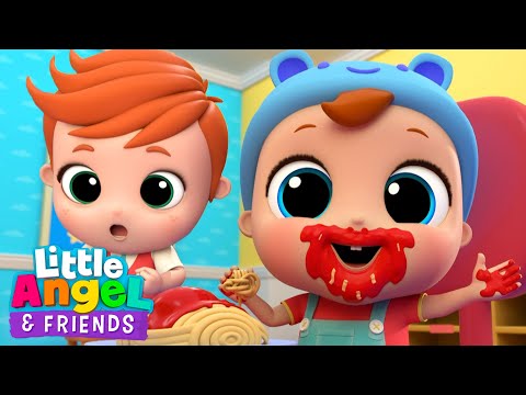 Yum Yum Spaghetti | Table Manners Song | Little Angel And Friends Kid Songs