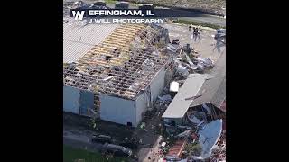 Drone Shots Show Damage After Monster Effingham, IL Tornado