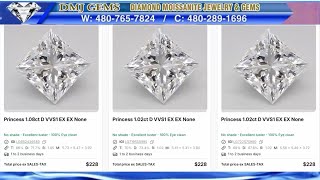 Sale Super Princess Shape $270 Lab Diamond D VVS1 ID DMJ-GEMS 5-19-2026